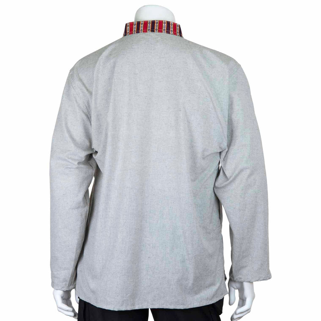Tibetan Trim Fine Cotton Shirt-Siesta Crafts
