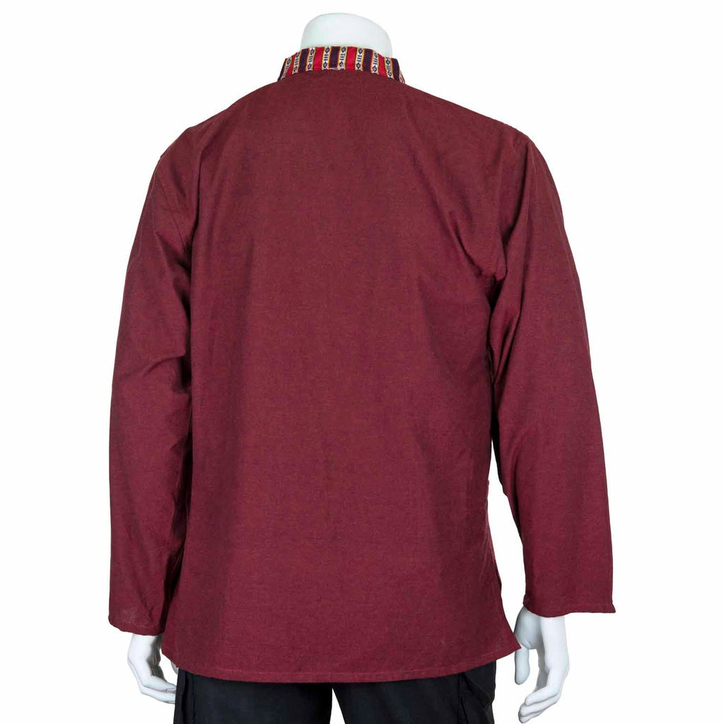 Tibetan Trim Fine Cotton Shirt-Siesta Crafts