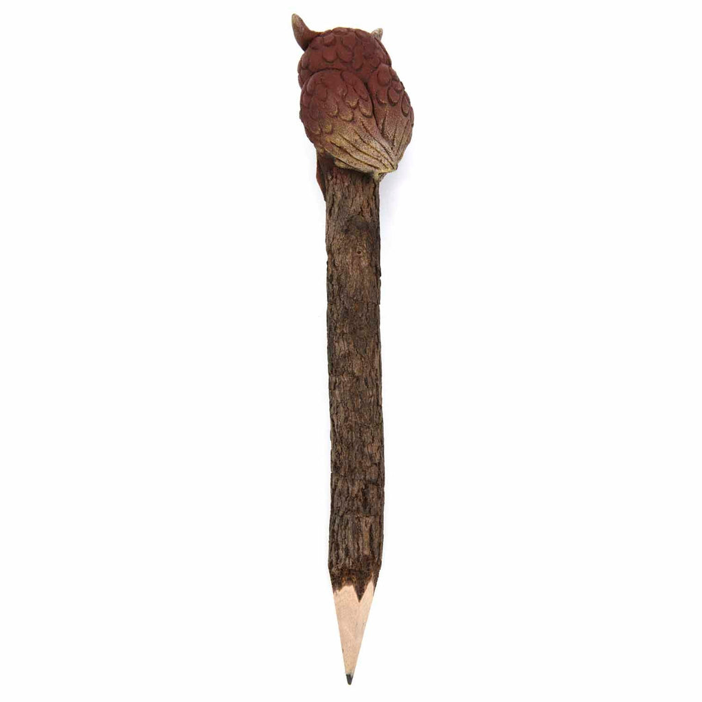 Owl Sawdust Pencil-Siesta Crafts