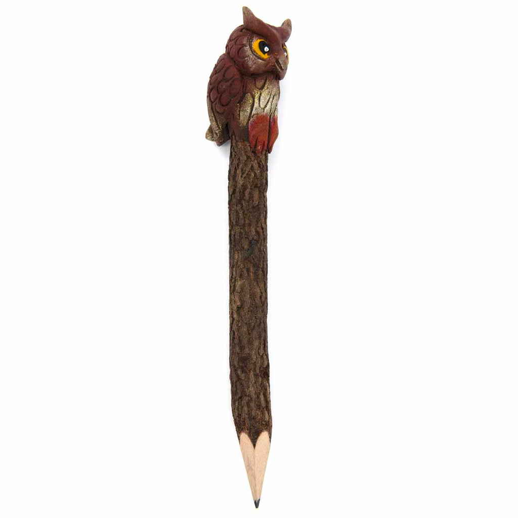 Owl Sawdust Pencil-Siesta Crafts