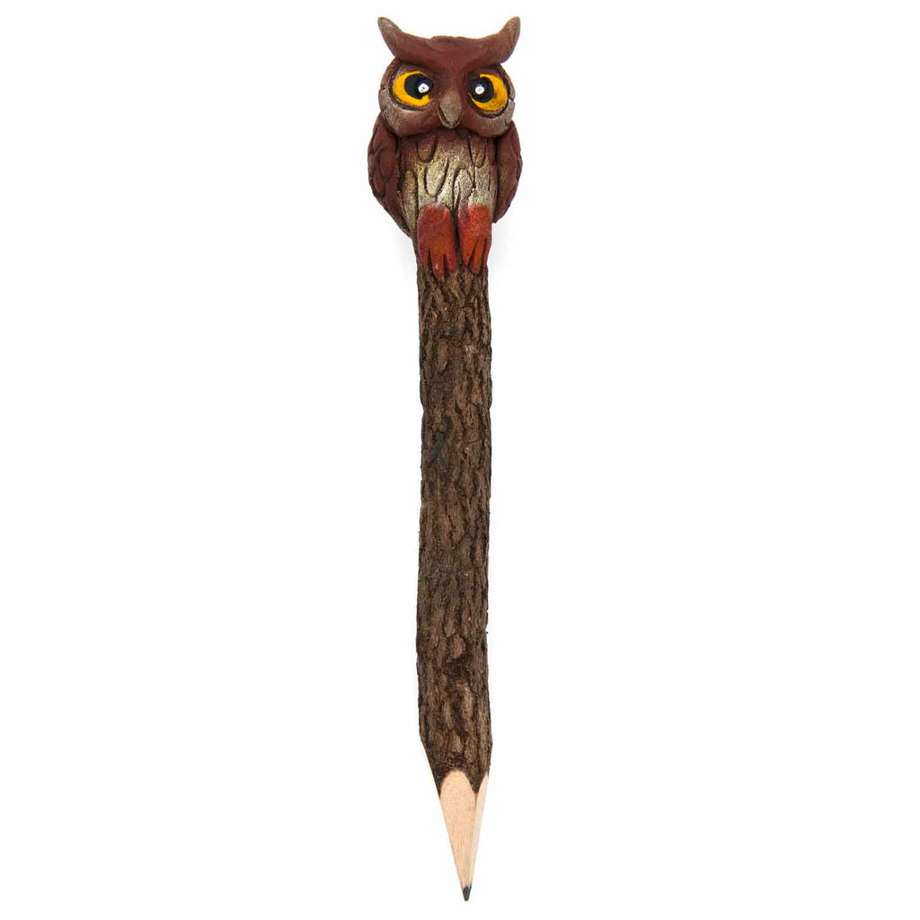 Owl Sawdust Pencil-Siesta Crafts