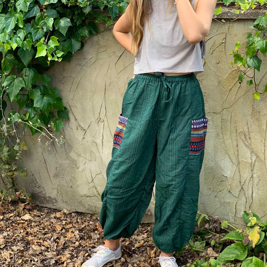 Thai Weave Pocket Ali Baba Trousers-Siesta Crafts