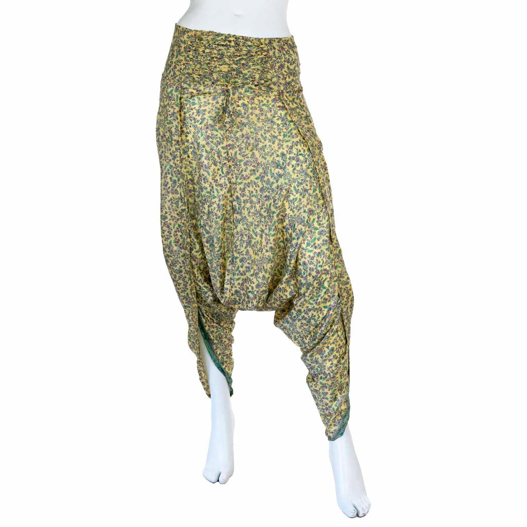 Recycled Sari Lace Up Ali Baba Trousers-Siesta Crafts