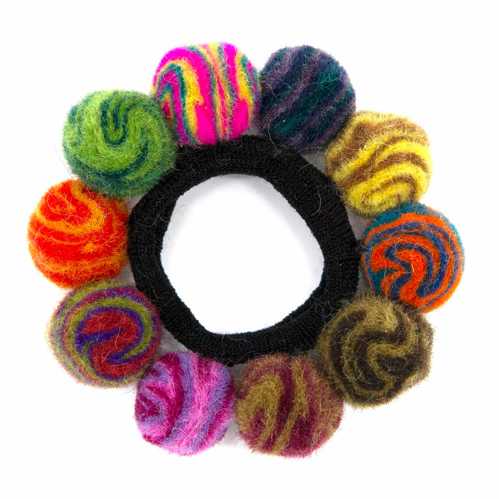 Swirl Bobble Felt Scrunchie-Siesta Crafts