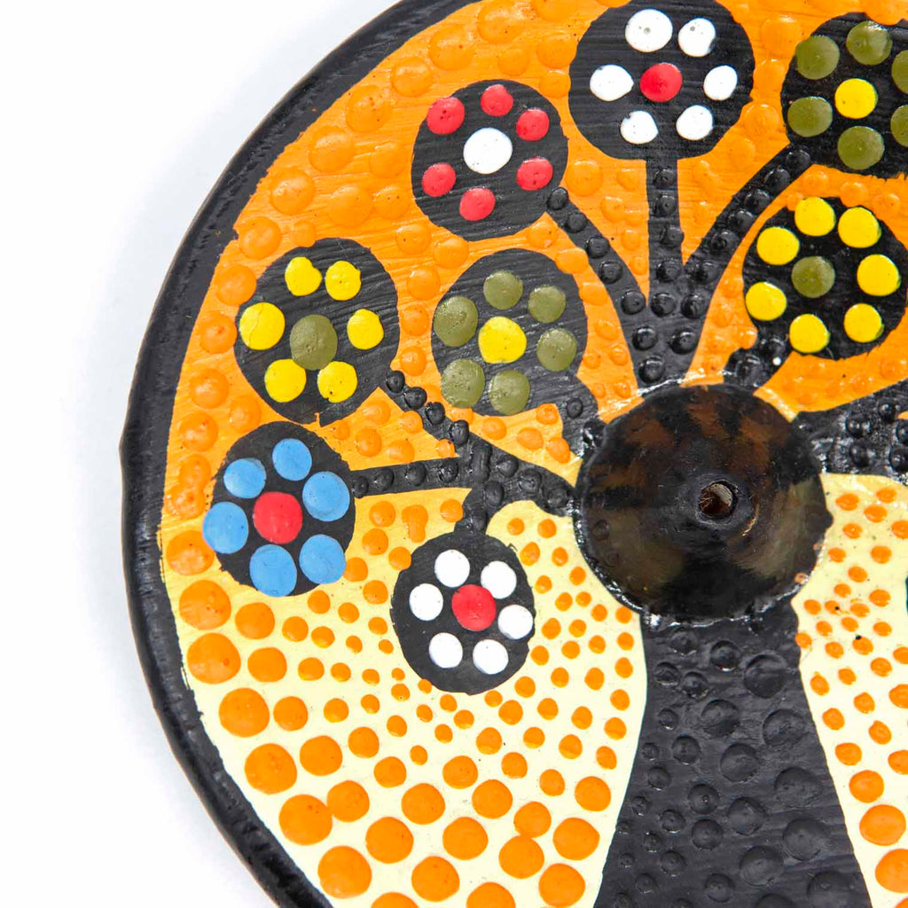 Dot Painted Tree of Life Incense Holder-Siesta Crafts