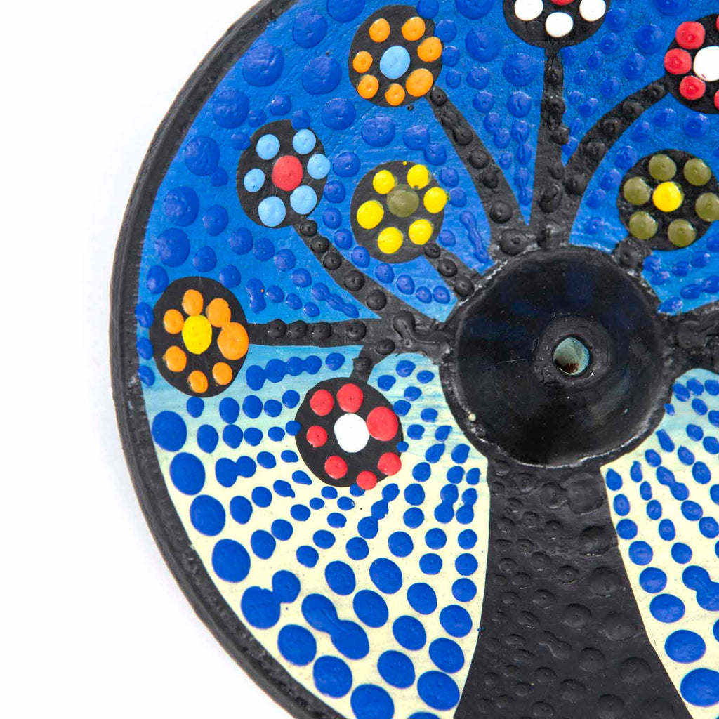 Dot Painted Tree of Life Incense Holder-Siesta Crafts