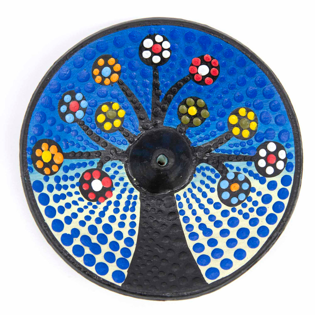 Dot Painted Tree of Life Incense Holder-Siesta Crafts