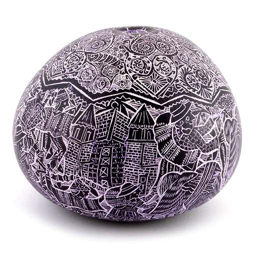 Artisan Intricate Folk Art Gourd No.1-Siesta Crafts