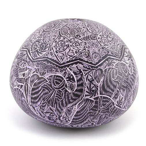 Artisan Intricate Folk Art Gourd No.1-Siesta Crafts