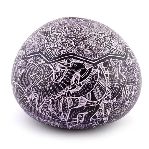 Artisan Intricate Folk Art Gourd No.1-Siesta Crafts