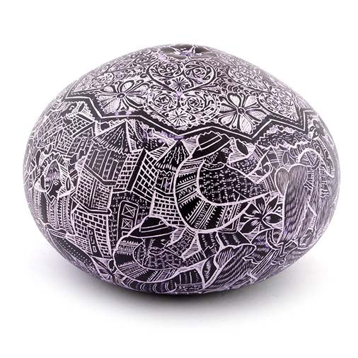 Artisan Intricate Folk Art Gourd No.3-Siesta Crafts