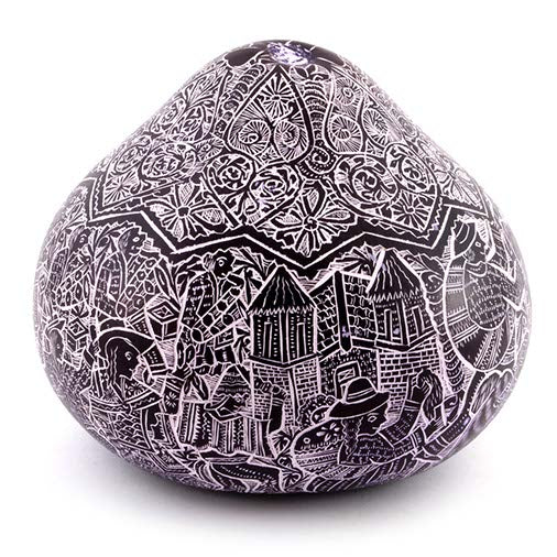Artisan Intricate Folk Art Gourd No.4-Siesta Crafts