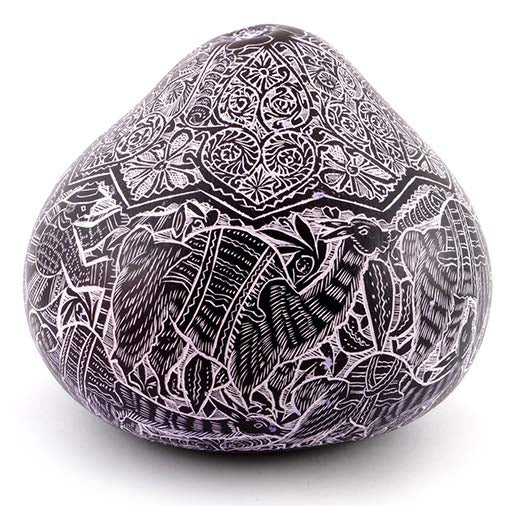 Artisan Intricate Folk Art Gourd No.4-Siesta Crafts