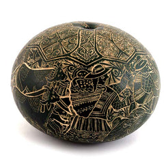 Artisan Intricate Folk Art Gourd No.9-Siesta Crafts