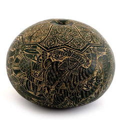 Artisan Intricate Folk Art Gourd No.9-Siesta Crafts