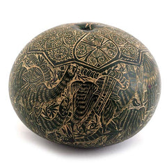 Artisan Intricate Folk Art Gourd No.9-Siesta Crafts