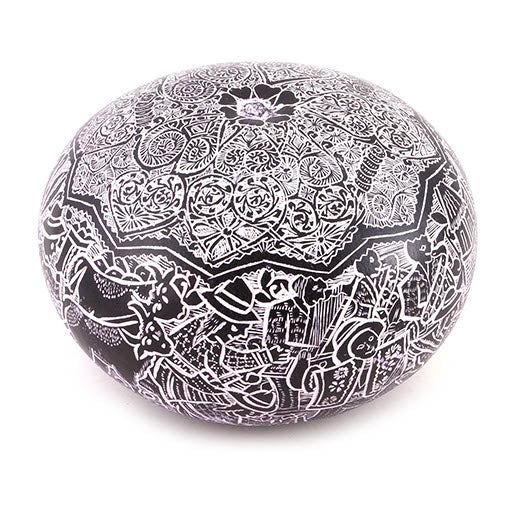 Artisan Intricate Folk Art Gourd No.11-Siesta Crafts