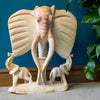 Soapstone Elephant Trunk Sculpture with Babies-Siesta Crafts