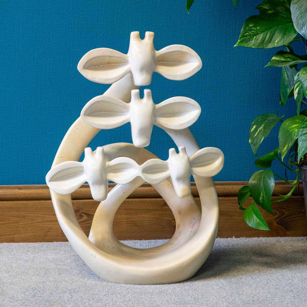 Soapstone Giraffe Knot Carving No.17-Siesta Crafts