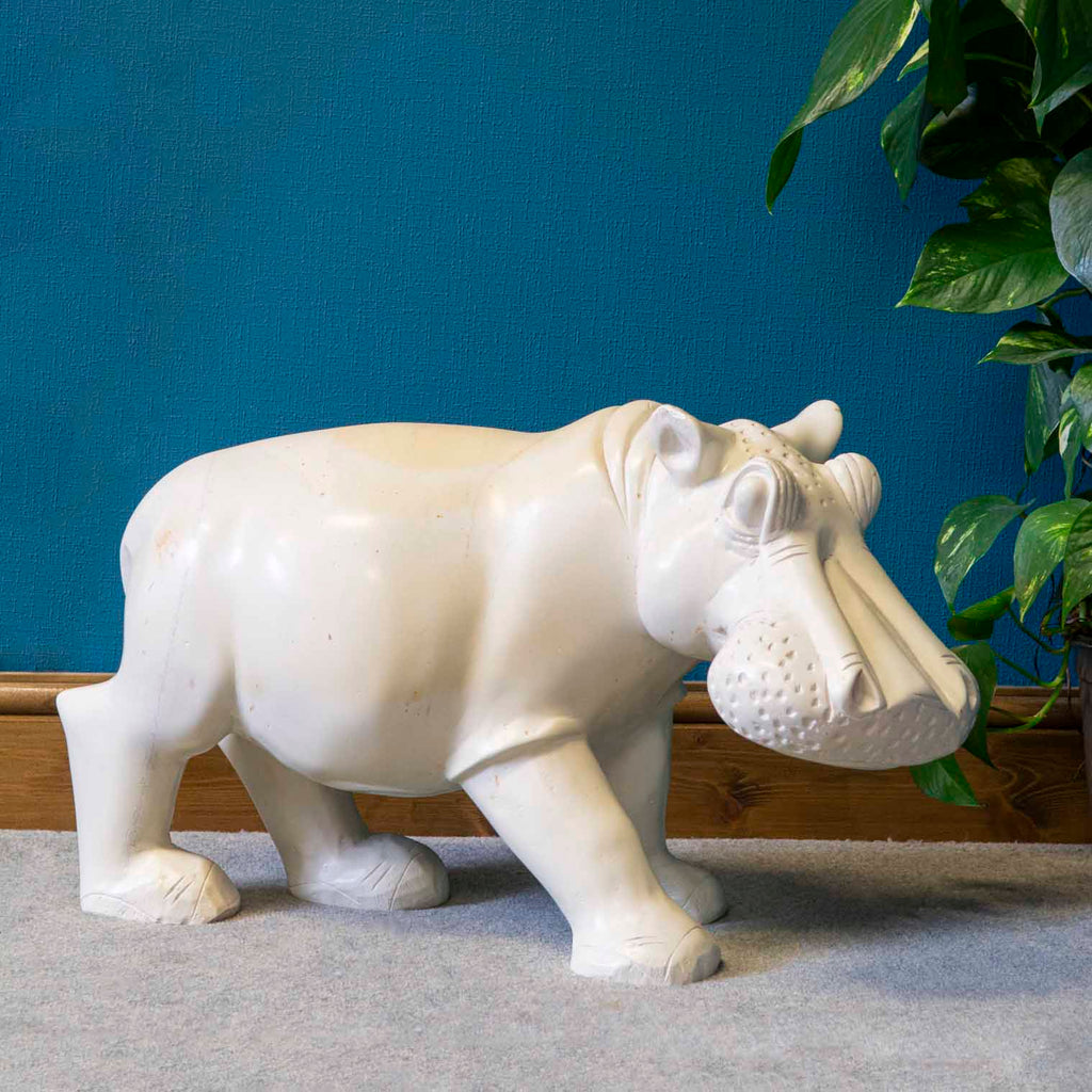 Giant Soapstone Hippo Statue No.19-Siesta Crafts