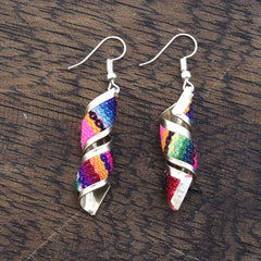 Twist Peruvian Fabric Earrings-Siesta Crafts