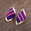Diamond Shell Peruvian Fabric Earrings-Siesta Crafts