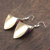 Diamond Shell Peruvian Fabric Earrings-Siesta Crafts