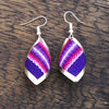 Diamond Shell Peruvian Fabric Earrings-Siesta Crafts