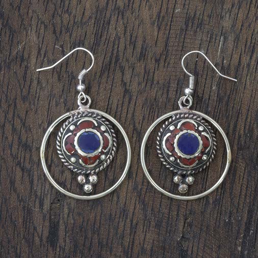 Metal Ring Earrings-Siesta Crafts