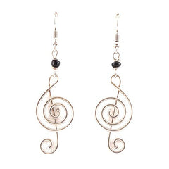 Treble Clef Kenyan Earrings-Siesta Crafts