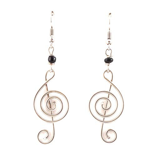 Treble Clef Kenyan Earrings-Siesta Crafts