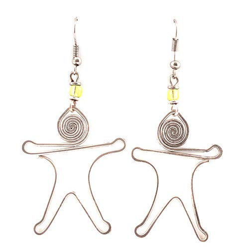 Spiral Person Kenyan Earrings-Siesta Crafts