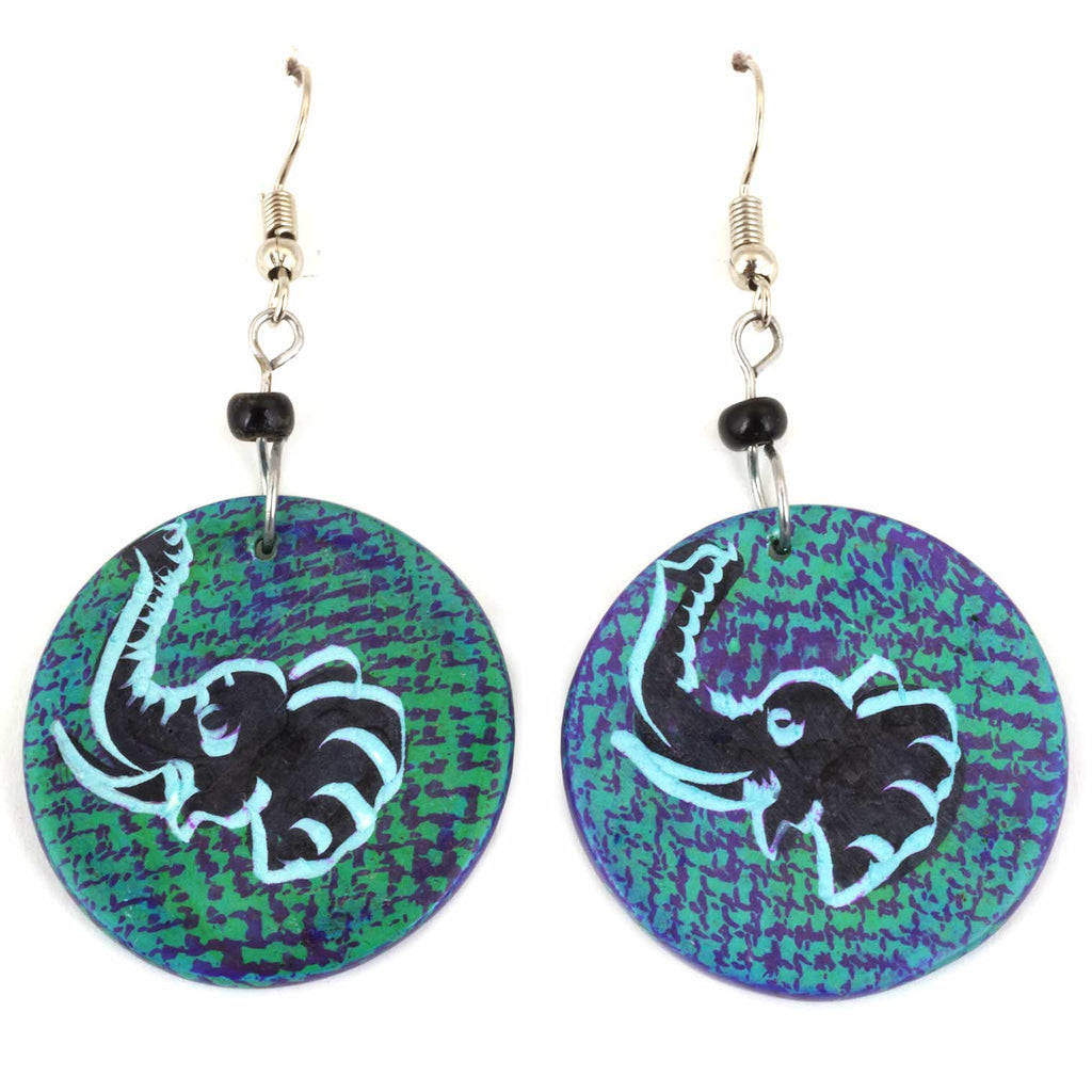 Soapstone Round Animal Earrings-Siesta Crafts