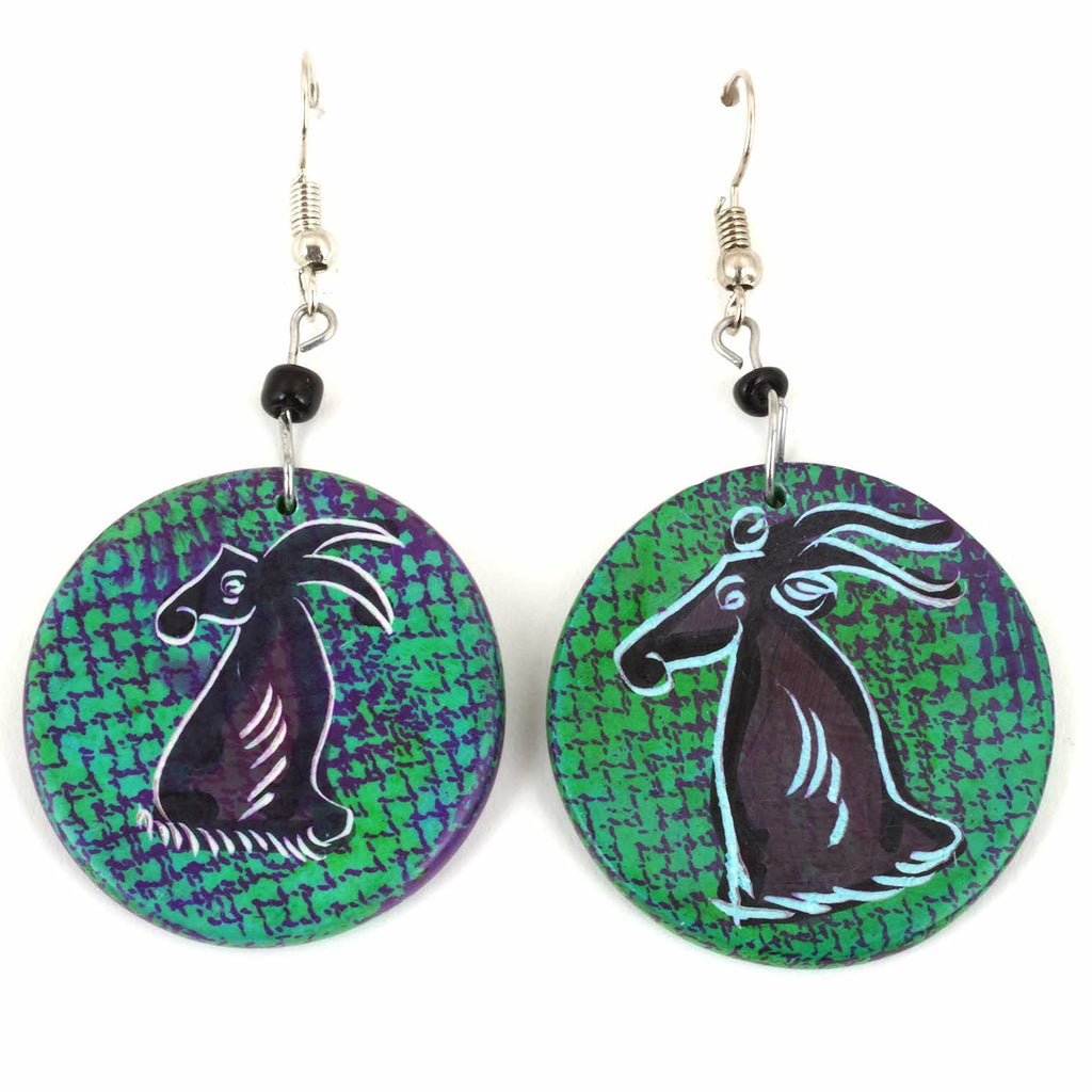 Soapstone Round Animal Earrings-Siesta Crafts