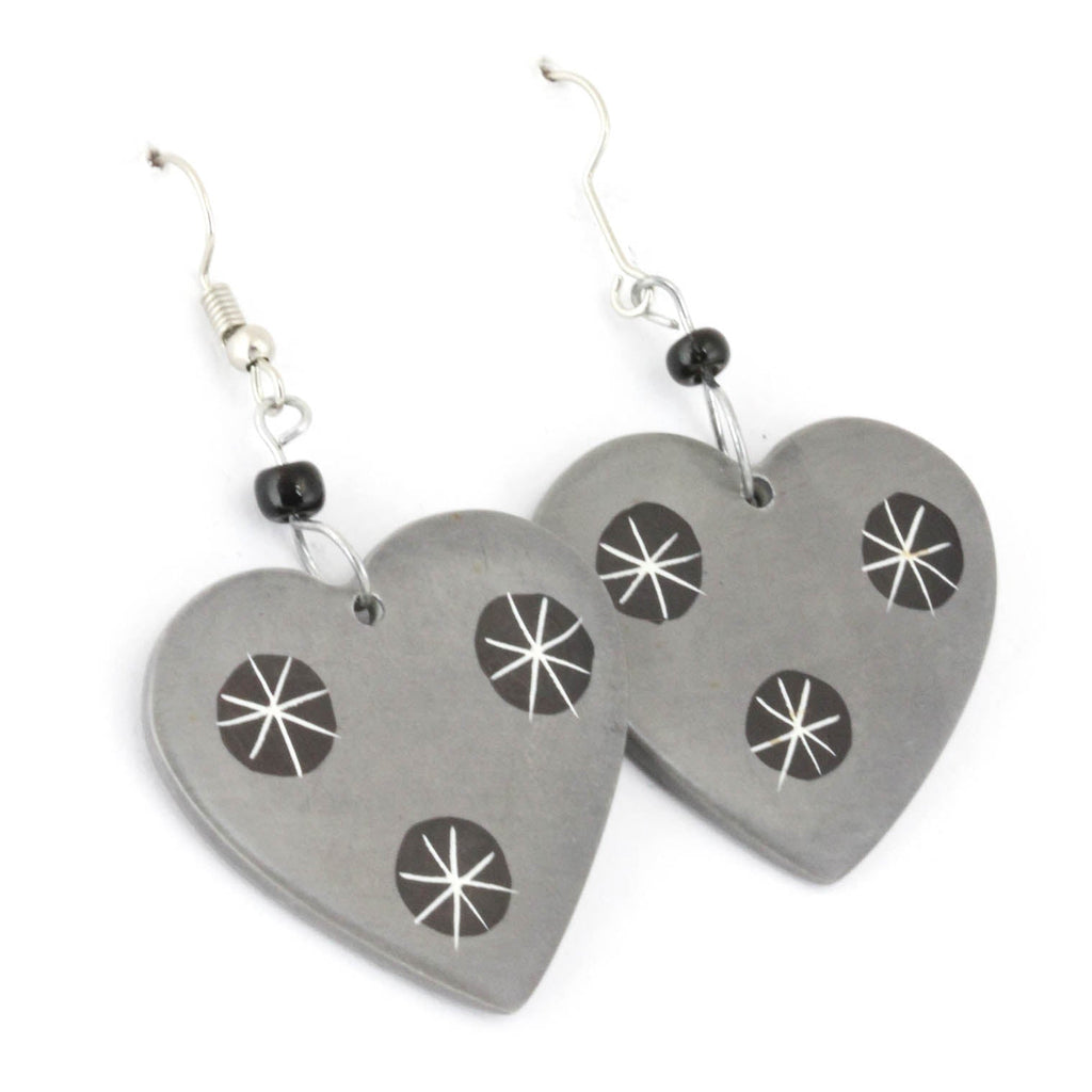 Soapstone Heart Earrings-Siesta Crafts