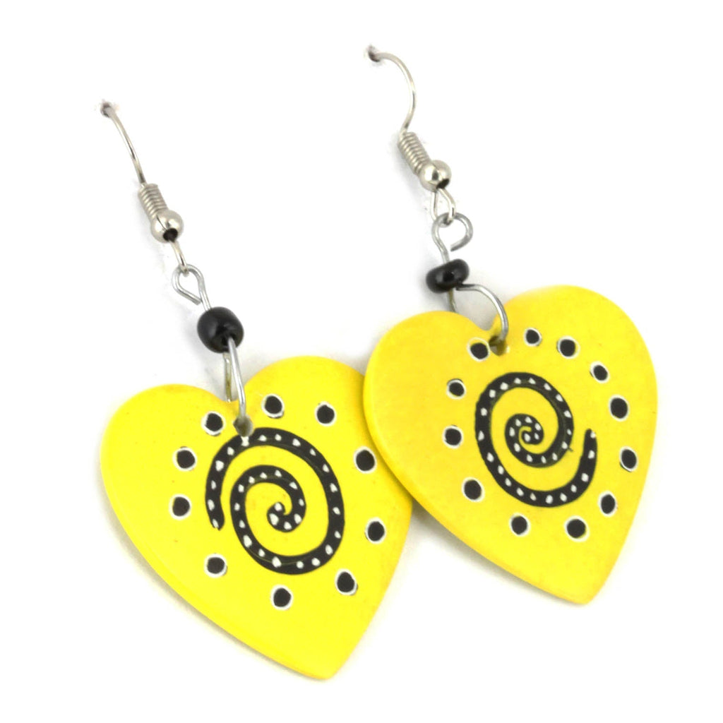 Soapstone Heart Earrings-Siesta Crafts