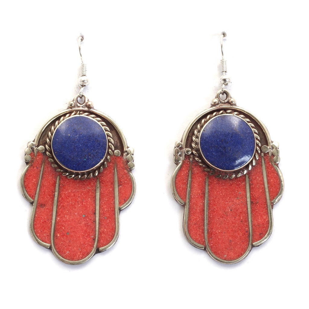 Ochre Fatima Metal Earrings-Siesta Crafts