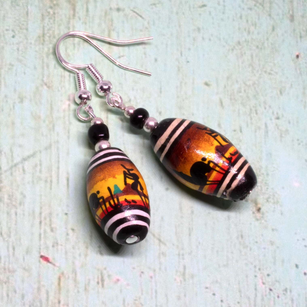 Sunset Llama Earrings-Siesta Crafts
