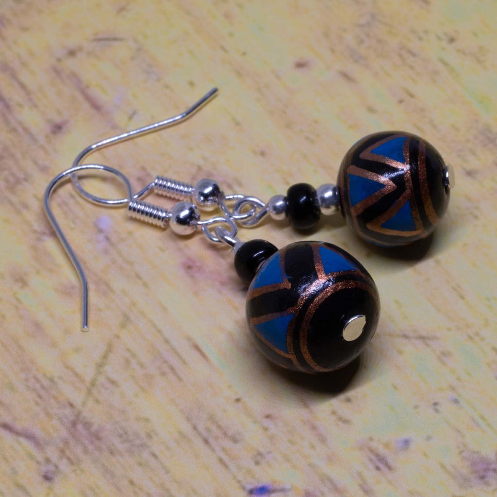 Black and Gold Earrings-Siesta Crafts