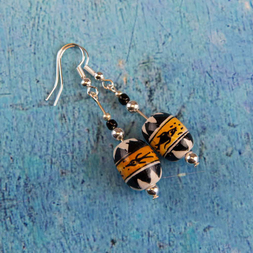 Pescado Naranjo Earrings-Siesta Crafts