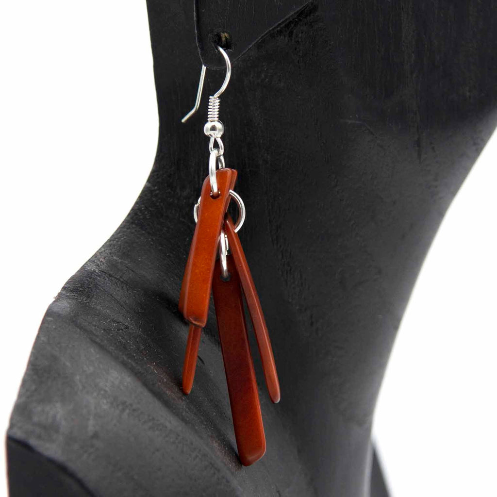 Tagua Cluster Earrings-Siesta Crafts