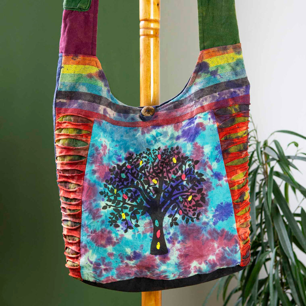 Ripped Cotton Tree Print Bag-Siesta Crafts