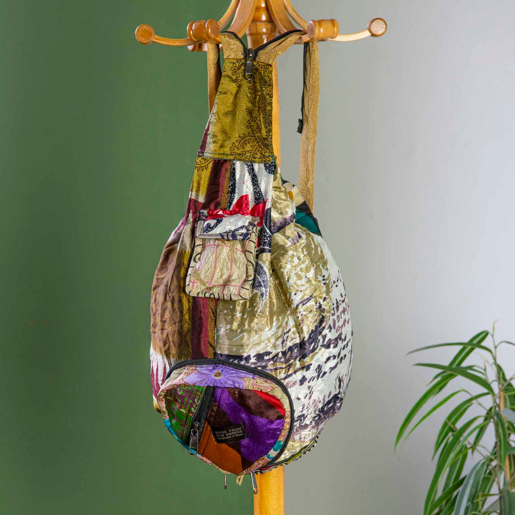 Recycled Sari Patch Backpack-Siesta Crafts