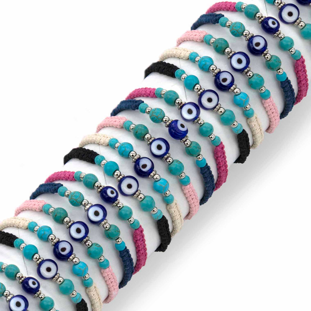 Tube of Evil Eye Wristbands (x50)-Siesta Crafts