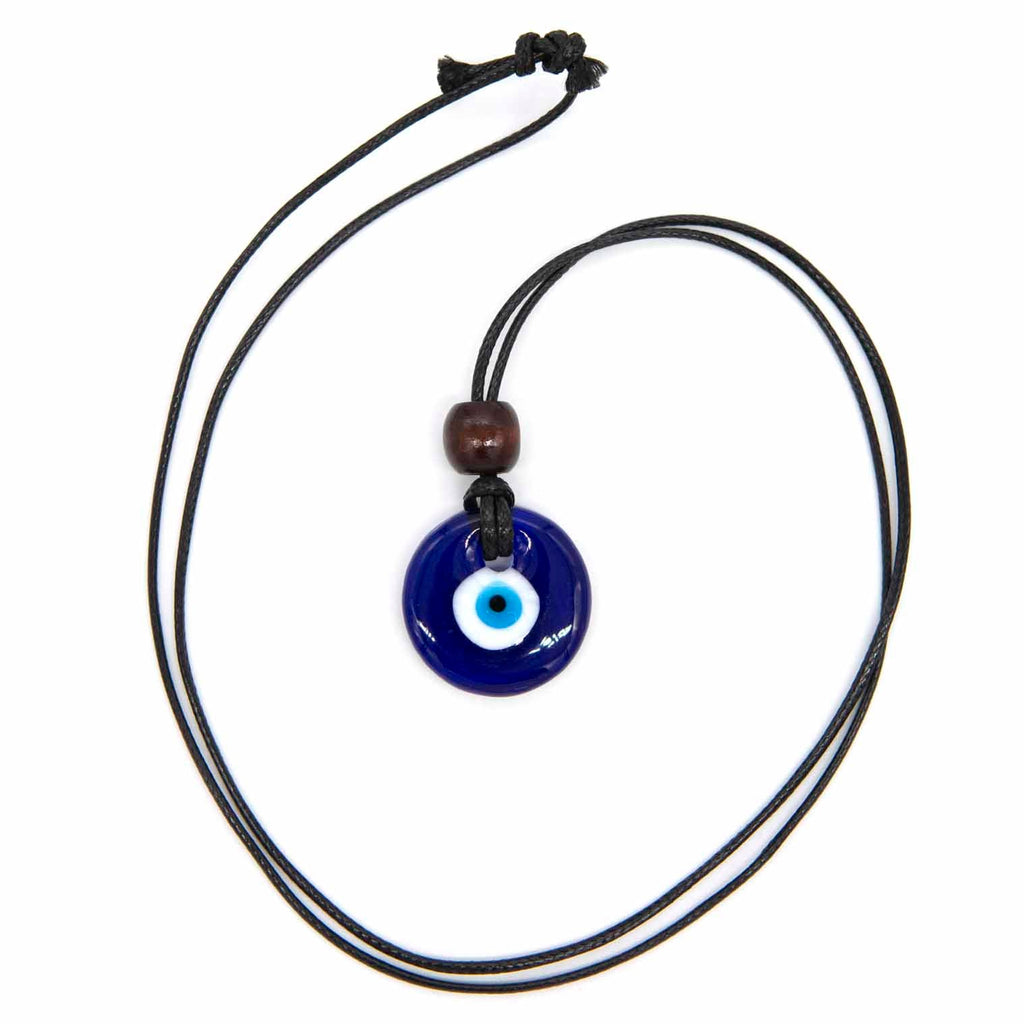Small Glass Evil Eye Necklace-Siesta Crafts