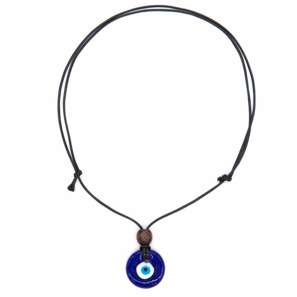 Small Glass Evil Eye Necklace-Siesta Crafts