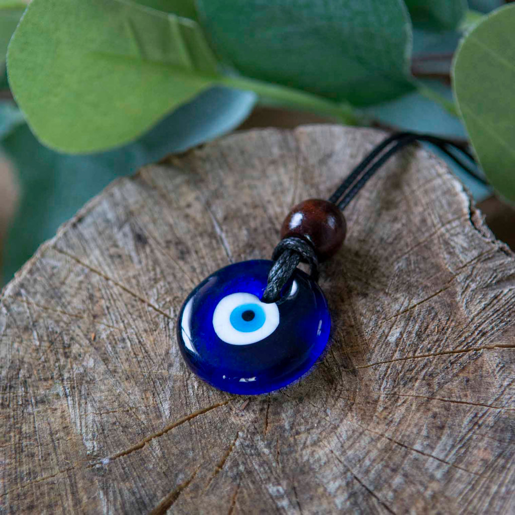 Small Glass Evil Eye Necklace-Siesta Crafts