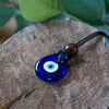 Small Drop Glass Evil Eye Necklace-Siesta Crafts