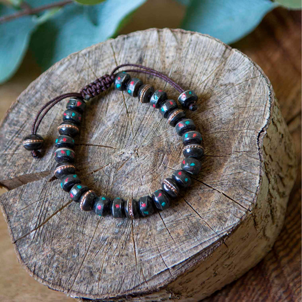 Bone Bead Bracelet - Black-Siesta Crafts