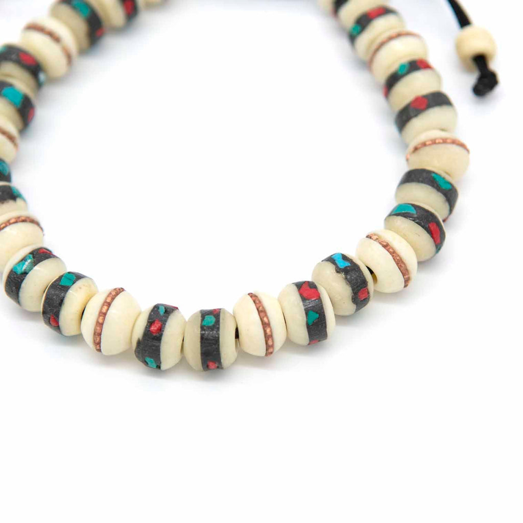 Bone Bead Bracelet - White-Siesta Crafts